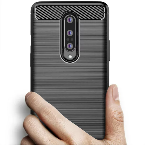 Techsuit - Carbon szilikon tok - OnePlus 8 - Fekete