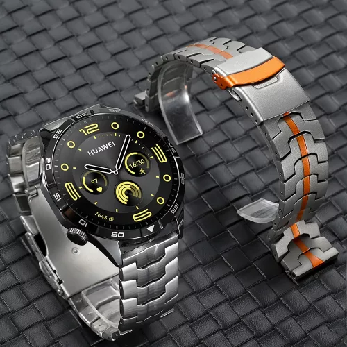 Techsuit - Watchband 22mm (W063) - Huawei Watch GT 2 (46mm)/GT 2 Pro/GT 3 Pro (46mm)/Xiaomi Watch S1 - Titanium Orange