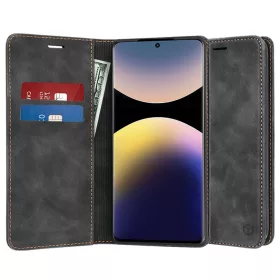   Techsuit - Confy Cover kinyitható tok - Xiaomi Redmi Note 14 Pro 5G / Note 14 Pro+ 5G / Poco X7 - Fekete