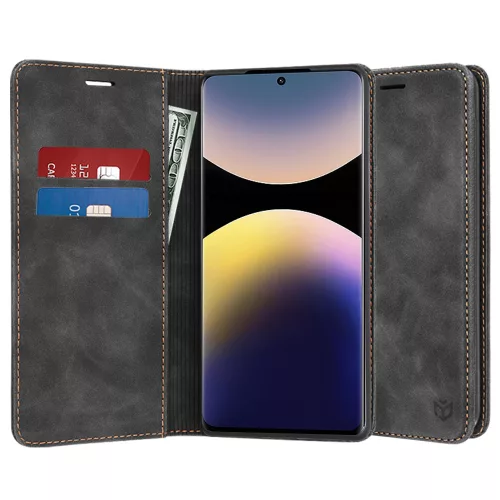 Techsuit - Confy Cover kinyitható tok - Xiaomi Redmi Note 14 Pro 5G / Note 14 Pro+ 5G / Poco X7 - Fekete