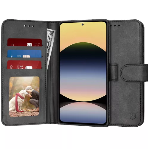 Techsuit - Diary Book kinyitható tok - Xiaomi Redmi Note 14 5G - Fekete
