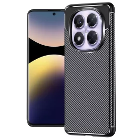   Techsuit - CarbonFiber szilikon tok - Xiaomi Redmi Note 14 Pro 5G / Redmi Note 14 Pro+ 5G / Poco X7 - Fekete
