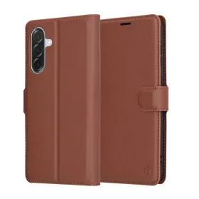   Techsuit - Leather Folio kinyitható tok - Samsung Galaxy A36 5G - Barna