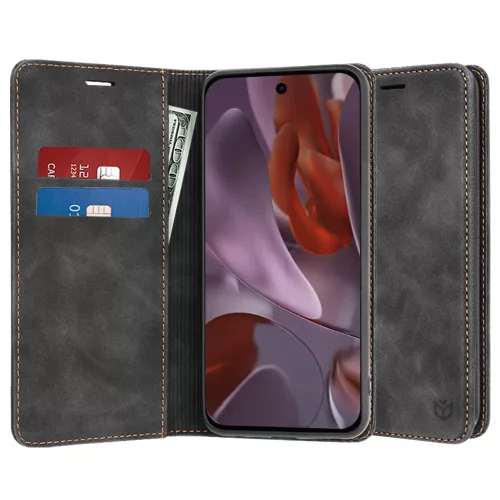 Techsuit - Confy Cover kinyitható tok - Google Pixel 9a - Fekete