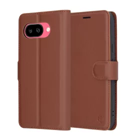   Techsuit - Leather Folio kinyitható tok - Google Pixel 9a - Barna