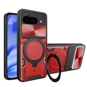   Techsuit - CamGuard Pro ütésálló tok - Google Pixel 9a - Piros