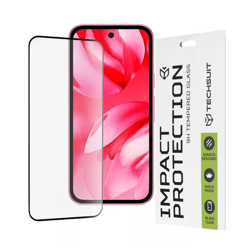 Techsuit - 111D Full Cover / Full Gliue üvegfólia - Google Pixel 9a - Fekete