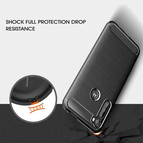 Techsuit - Carbon szilikon tok - Motorola One Fusion Plus - Fekete