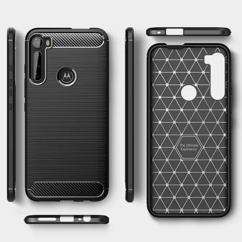 Techsuit - Carbon szilikon tok - Motorola One Fusion Plus - Fekete