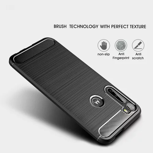 Techsuit - Carbon szilikon tok - Motorola One Fusion Plus - Fekete