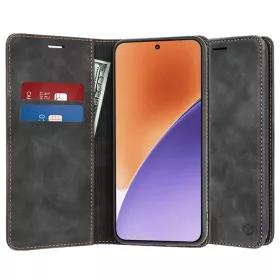 Techsuit - Confy Cover kinyitható tok - Xiaomi 15 - Fekete