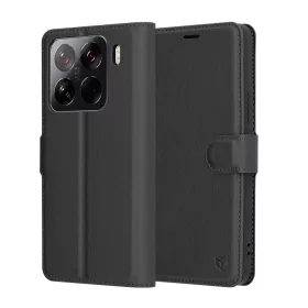   Techsuit - Leather Folio kinyitható tok - Xiaomi 15 Pro - Fekete