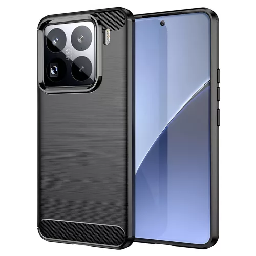 Techsuit - Carbon szilikon tok - Xiaomi 15 Pro - Fekete