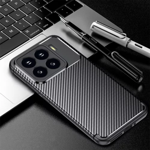 Techsuit - CarbonFiber szilikon tok - Xiaomi 15 Pro - Fekete
