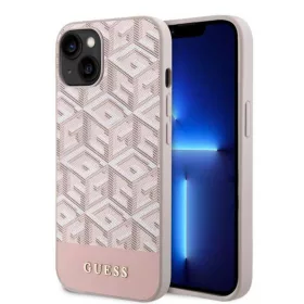   Guess - GCube Csíkos MagSafe (GUHMP14SHGCFSEP) - iPhone 14 - Rózsaszín
