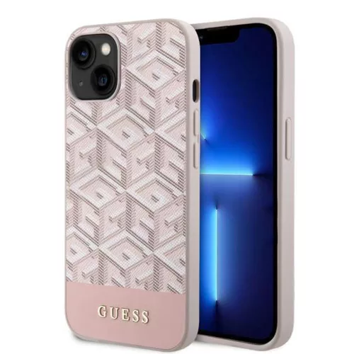 Guess - GCube Csíkos MagSafe (GUHMP14SHGCFSEP) - iPhone 14 - Rózsaszín
