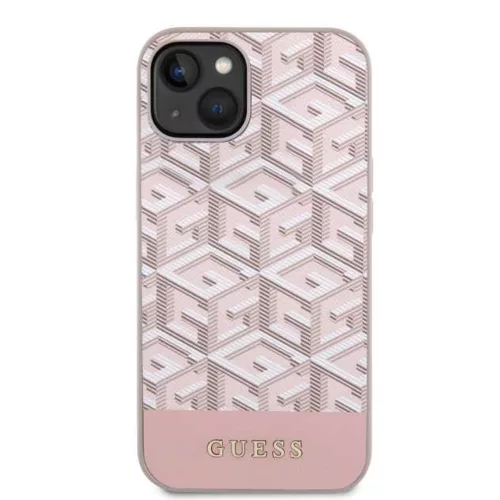 Guess - GCube Csíkos MagSafe (GUHMP14SHGCFSEP) - iPhone 14 - Rózsaszín