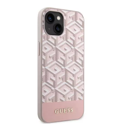 Guess - GCube Csíkos MagSafe (GUHMP14SHGCFSEP) - iPhone 14 - Rózsaszín