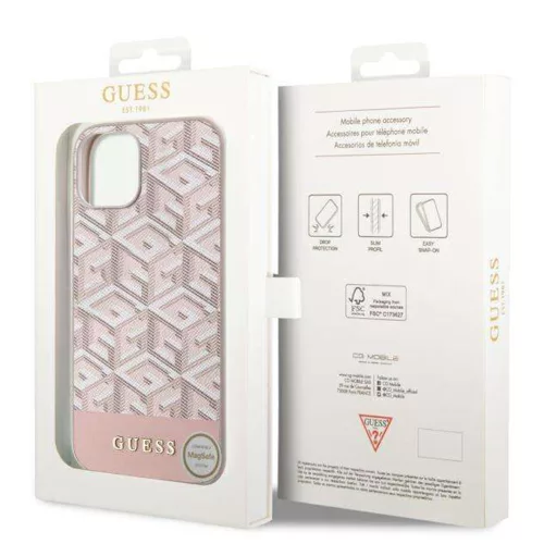 Guess - GCube Csíkos MagSafe (GUHMP14SHGCFSEP) - iPhone 14 - Rózsaszín