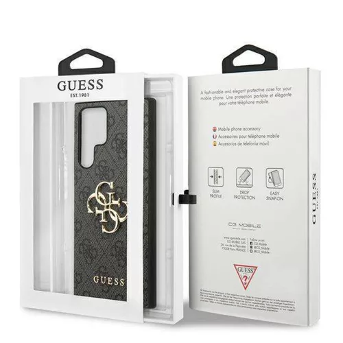 Guess - Bőr 4G Fém Logó (GUHCS24L4GMGGR) - Samsung Galaxy S24 Ultra - Fekete