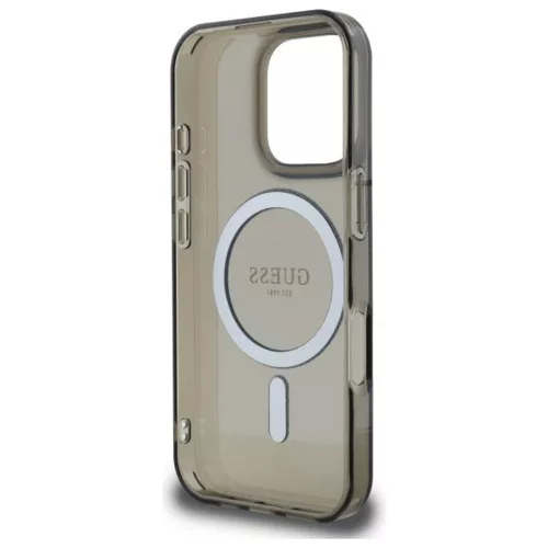 Guess - IML Csillámos Kör MagSafe (GUHMP16LHFGEREK) - iPhone 16 Pro - Fekete