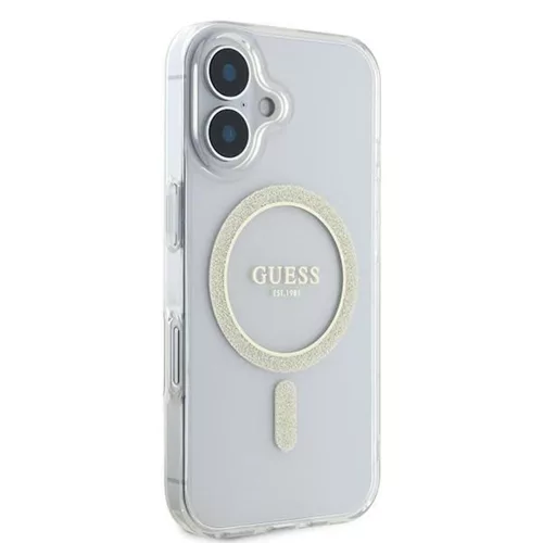 Guess - IML Csillámos Kör MagSafe (GUHMP16SHFGERET) - iPhone 16 - Átlátszó