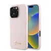 Guess - Szilikon Fém Logó Felirat és Kerettel (GUHCP16LSMBSLP) - iPhone 16 Pro - Rózsaszín