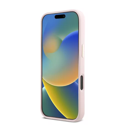 Guess - Szilikon Fém Logó Felirat és Kerettel (GUHCP16LSMBSLP) - iPhone 16 Pro - Rózsaszín