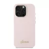 Guess - Szilikon Fém Logó Felirat és Kerettel (GUHCP16LSMBSLP) - iPhone 16 Pro - Rózsaszín