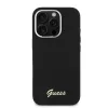 Guess - Szilikon Fém Logó Felirat és Kerettel (GUHCP16LSMBSLK) - iPhone 16 Pro - Fekete
