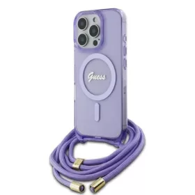   Guess - IML Zsinóros Keresztpántos Felirat MagSafe (GUHMP16LHCTSGNSU) - iPhone 16 Pro - Lila