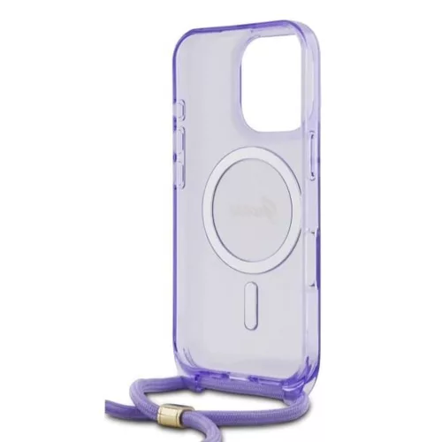 Guess - IML Zsinóros Keresztpántos Felirat MagSafe (GUHMP16LHCTSGNSU) - iPhone 16 Pro - Lila