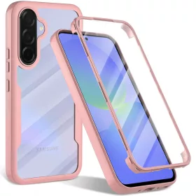   Techsuit - ColorVerse 360 tok kijelzővédővel - Samsung Galaxy A36 5G / A56 5G - Rózsaszín