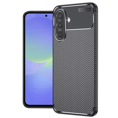 Techsuit - CarbonFiber szilikon tok - Samsung Galaxy A36 5G / A37 5G - Fekete