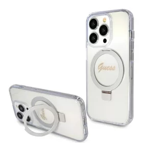   Guess - Ring Stand Script Glitter MagSafe (GUHMP15LHRSGSD) - iPhone 15 Pro - Clear