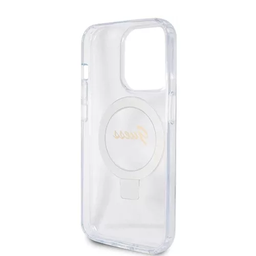 Guess - Ring Stand Script Glitter MagSafe (GUHMP15LHRSGSD) - iPhone 15 Pro - Clear