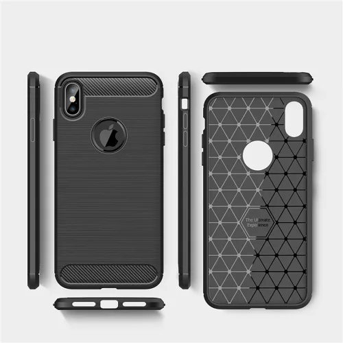 Techsuit - Carbon szilikon tok - iPhone XS Max - Fekete