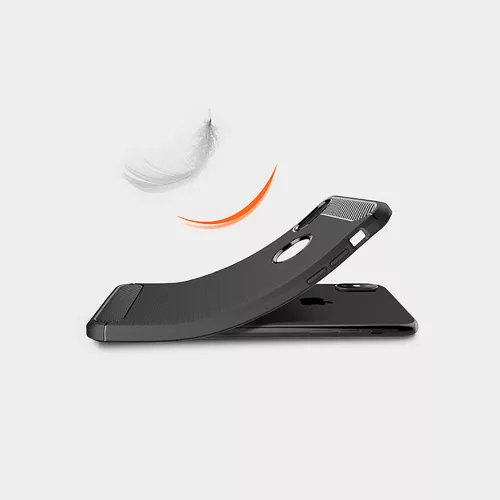 Techsuit - Carbon szilikon tok - iPhone XS Max - Fekete