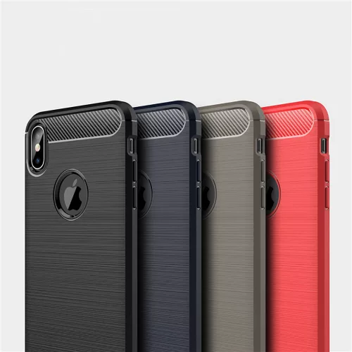 Techsuit - Carbon szilikon tok - iPhone XS Max - Fekete