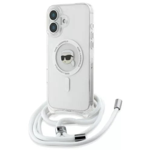 Karl Lagerfeld - IML Crossbody MagSafe (KLHMP16SHCKHNT) - iPhone 16 - Transparent Karl Head