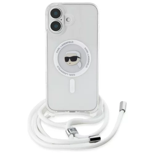 Karl Lagerfeld - IML Crossbody MagSafe (KLHMP16SHCKHNT) - iPhone 16 - Transparent Karl Head