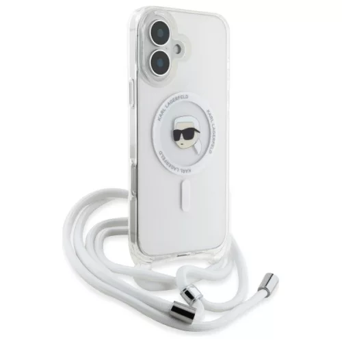Karl Lagerfeld - IML Crossbody MagSafe (KLHMP16SHCKHNT) - iPhone 16 - Transparent Karl Head