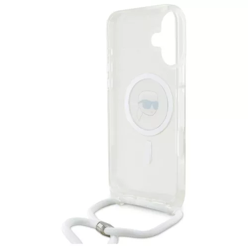 Karl Lagerfeld - IML Crossbody MagSafe (KLHMP16SHCKHNT) - iPhone 16 - Transparent Karl Head
