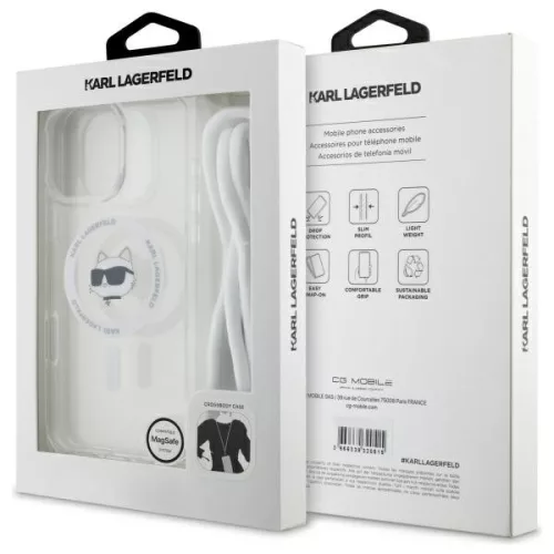 Karl Lagerfeld - IML Crossbody MagSafe (KLHMP16SHCCHNT) - iPhone 16 - Transparent Choupette's Head