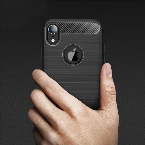 Techsuit - Carbon szilikon tok - iPhone XR - Fekete