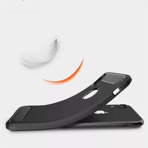 Techsuit - Carbon szilikon tok - iPhone XR - Fekete