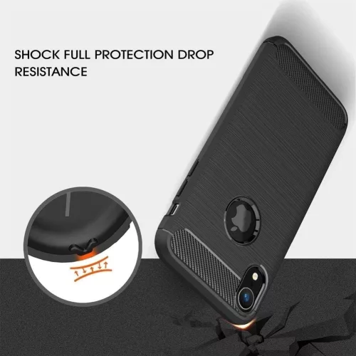 Techsuit - Carbon szilikon tok - iPhone XR - Fekete