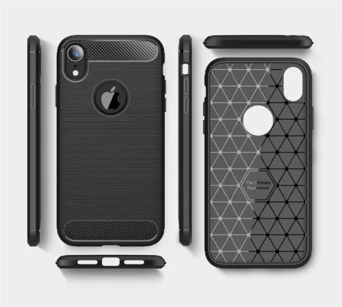 Techsuit - Carbon szilikon tok - iPhone XR - Fekete