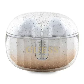   Guess - Vezeték nélküli fülhallgató (GUTWSHDGKEED) - Bluetooth 5.3, TWS, USB-C, dokkolóállomással, IPX4 - Csillámos arany színátmenet