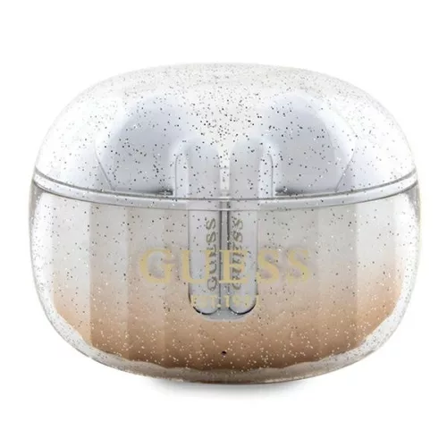 Guess - Vezeték nélküli fülhallgató (GUTWSHDGKEED) - Bluetooth 5.3, TWS, USB-C, dokkolóállomással, IPX4 - Csillámos arany színátmenet